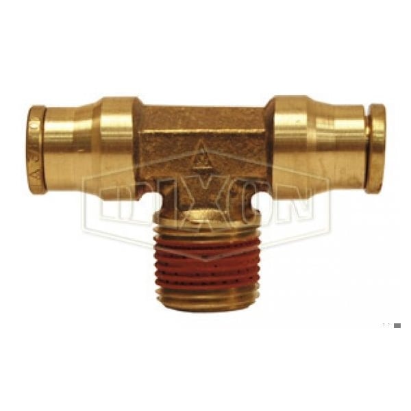 Dixon Push-In Branch Tee, 1/4 x 3/8 in Nominal, MNPT x Tube, Brass, Domestic 7212X8 - main